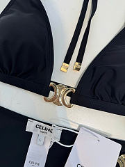 Kitlife Celine Metal Logo Bikini Swimsuit Black - 4