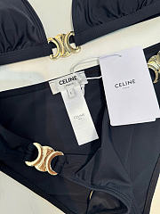 Kitlife Celine Metal Logo Bikini Swimsuit Black - 6