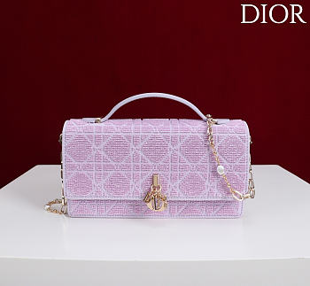 Kitlife Dior Miss Embroidered Beaded Bag Purple 21x11.5x4cm