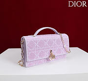 Kitlife Dior Miss Embroidered Beaded Bag Purple 21x11.5x4cm - 6