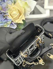 Kitlife Dior Lady D-Joy Mini Embroidered Crystal Black Beads Bag 16x9x5cm - 4