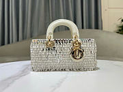Kitlife Dior Lady D-Joy Small Embroidered Tassel Silver Bag M0613 22x12x6cm - 1
