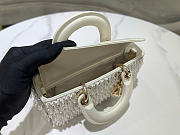 Kitlife Dior Lady D-Joy Small Embroidered Tassel Silver Bag M0613 22x12x6cm - 5