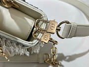 Kitlife Dior Lady D-Joy Small Embroidered Tassel Silver Bag M0613 22x12x6cm - 4