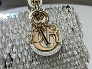 Kitlife Dior Lady D-Joy Small Embroidered Tassel Silver Bag M0613 22x12x6cm - 2