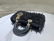 Kitlife Dior Lady D-Joy Small Embroidered Tassel Black Bag M0613 22x12x6cm  - 5