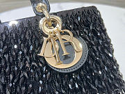 Kitlife Dior Lady D-Joy Small Embroidered Tassel Black Bag M0613 22x12x6cm  - 2