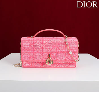 Kitlife Dior Miss Embroidered Beaded Bag Pink 21x11.5x4cm