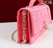 Kitlife Dior Miss Embroidered Beaded Bag Pink 21x11.5x4cm - 5