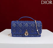 Kitlife Dior Miss Embroidered Beaded Bag Blue 21x11.5x4cm  - 1