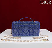 Kitlife Dior Miss Embroidered Beaded Bag Blue 21x11.5x4cm  - 4