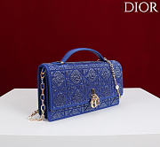 Kitlife Dior Miss Embroidered Beaded Bag Blue 21x11.5x4cm  - 3