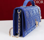 Kitlife Dior Miss Embroidered Beaded Bag Blue 21x11.5x4cm  - 2