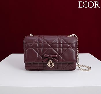 Kitlife Dior My Tender Dior Top Handle Mini Chain Bag Burgundy 19x12x4cm 