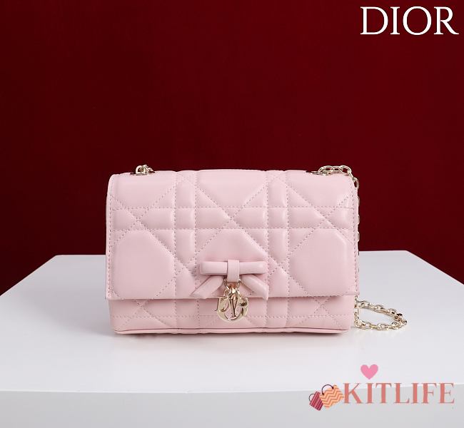Kitlife Dior My Tender Dior Top Handle Mini Chain Bag Pink 19x12x4cm  - 1