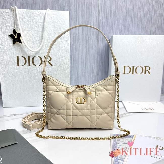 Kitlife Dior Miss Caro Diorling Mini Bag with Chain Beige 19x17x7cm - 1