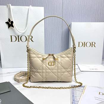 Kitlife Dior Miss Caro Diorling Mini Bag with Chain Beige 19x17x7cm