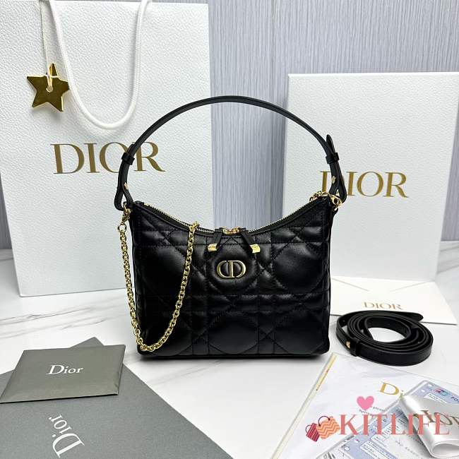 Kitlife Dior Miss Caro Diorling Mini Bag with Chain Black 19x17x7cm  - 1
