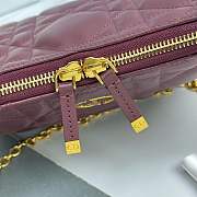 Kitlife Dior Miss Caro Diorling Mini Bag with Chain Burgundy 19x17x7cm  - 5