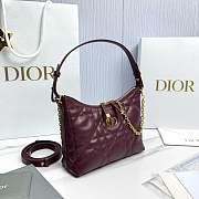 Kitlife Dior Miss Caro Diorling Mini Bag with Chain Burgundy 19x17x7cm  - 3