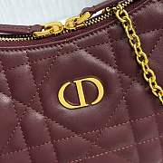 Kitlife Dior Miss Caro Diorling Mini Bag with Chain Burgundy 19x17x7cm  - 2