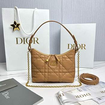 Kitlife Dior Miss Caro Diorling Mini Bag with Chain Brown 19x17x7cm 