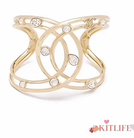 Kitlife Chanel Openwork Teardrop Crystal Bangle - 1