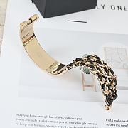 Kitlife Chanel Black Leather Chain Bangle - 6