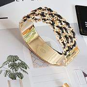 Kitlife Chanel Black Leather Chain Bangle - 2