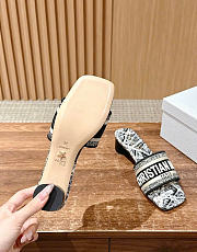 Kitlife Dior Embroidered Slippers Heel 45mm  - 3