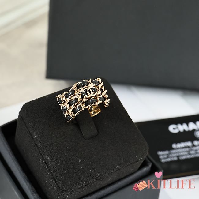 Kitlife Chanel Black Leather Chain Ring - 1