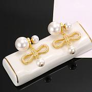 Kitlife Dior Bow Pearl Stud Earrings - 3