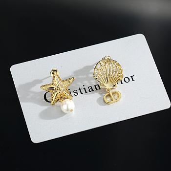 Kitlife Dior CD Logo, Pearls, Starfish, & Seashells Earrings 
