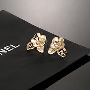Kitlife Chanel Camellia Stud Earrings Gold - 1
