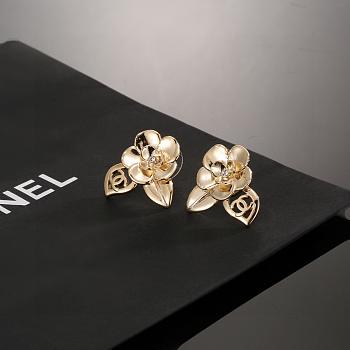 Kitlife Chanel Camellia Stud Earrings Gold