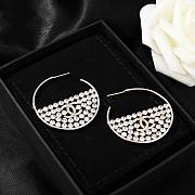Kitlife Chanel Metal Crystal CC Hoop Earrings Gold Black / White - 6