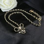 Kitlife Chanel Bow Necklace In Black Lambskin - 4