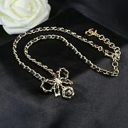 Kitlife Chanel Bow Necklace In Black Lambskin - 2