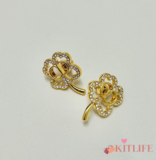 Kitlife Dior CD Shiny Clover Earrings - 1