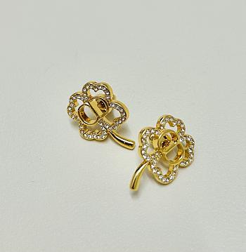 Kitlife Dior CD Shiny Clover Earrings