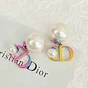 Kitlife Dior Tribales Earrings Rainbow Iridescent Finish CD Logo Pearl Drop - 1