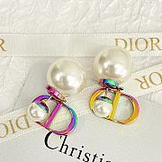 Kitlife Dior Tribales Earrings Rainbow Iridescent Finish CD Logo Pearl Drop - 3