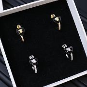 Kitlife Celine Arc de Triomphe Black Heart Earrings Gold / Silver - 2