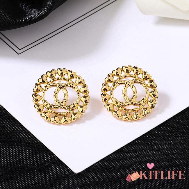 Kitlife Chanel CC Logo Earrings Gold - 1