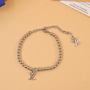 Kitlife Louis Vuitton Silver Small Bead Letter Pendant Bracelet  - 2