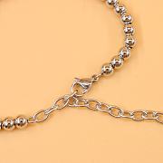 Kitlife Louis Vuitton Silver Small Bead Letter Pendant Bracelet  - 5