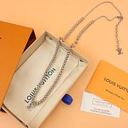 Kitlife Louis Vuitton Silver Small Bead Letter Pendant Necklace - 1