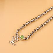 Kitlife Louis Vuitton Silver Small Bead Letter Pendant Necklace - 5