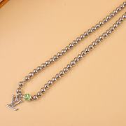 Kitlife Louis Vuitton Silver Small Bead Letter Pendant Necklace - 3
