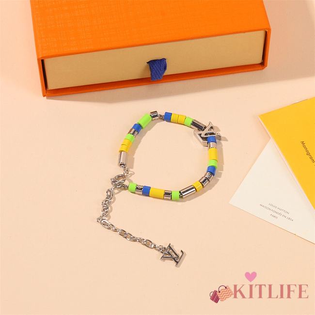 Kitlife Louis Vuitton Metal Resin LV Sunrise Bead Bracelet Multicolor - 1